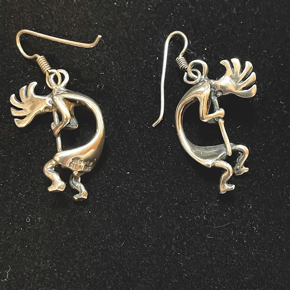 Sterling silver Kokopelli earrings